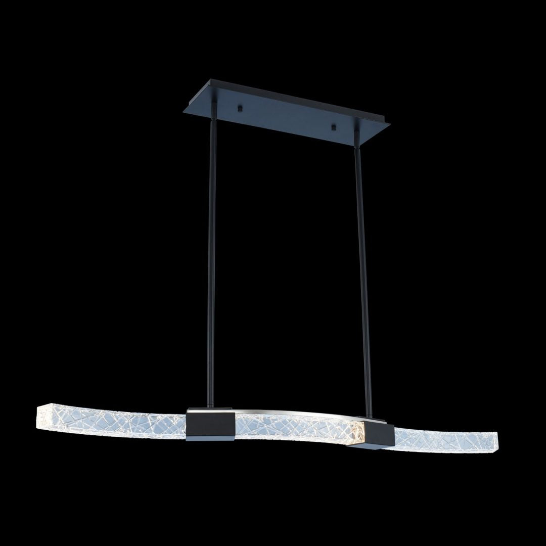 10'' Athena 1 Light Matte Black w/ Polished Nickel Linear Pendant