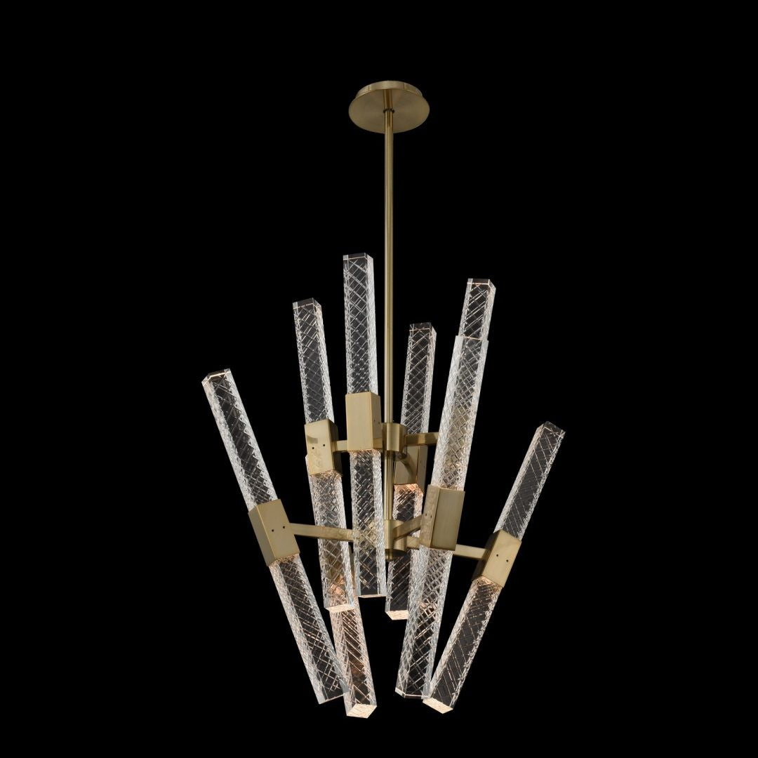 28'' Apollo 1 Light Brushed Champagne Gold Chandelier