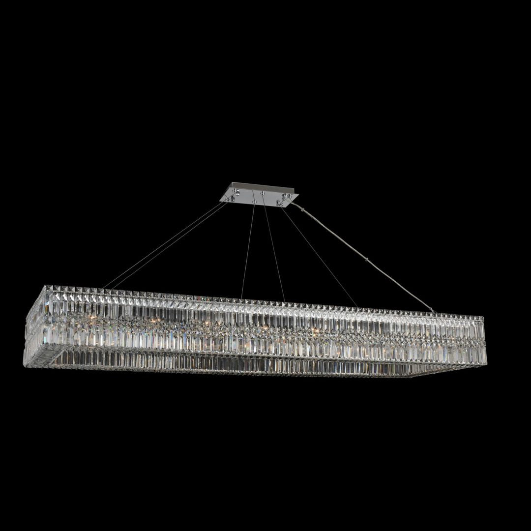 8'' Rettangolo 20 Light Chrome Linear Pendant