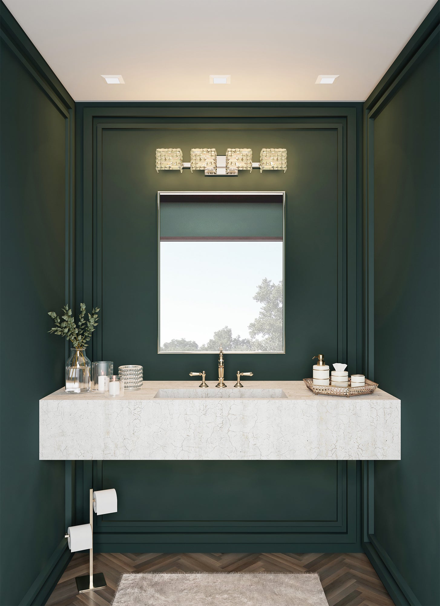 31'' Marazzi 4 Light Polished Nickel Vanity Light