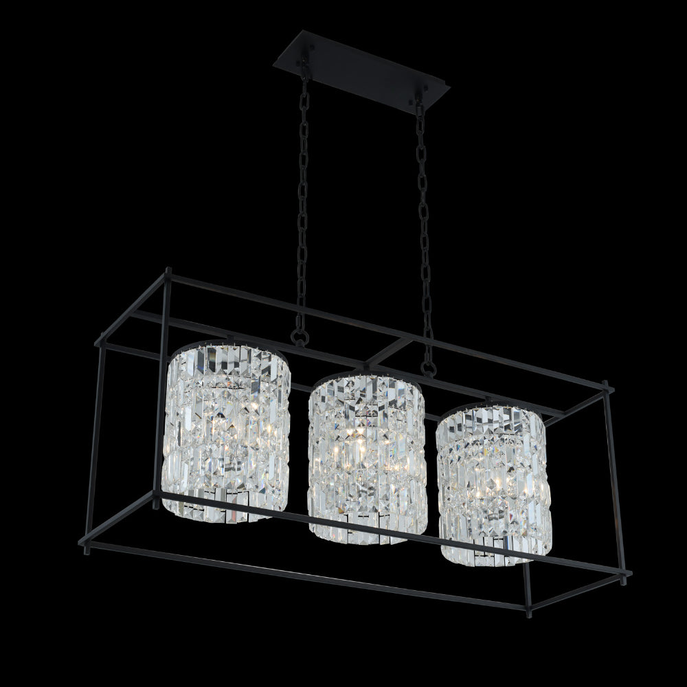 20'' Joni 9 Light Matte Black (fluorocarbon) Linear Pendant