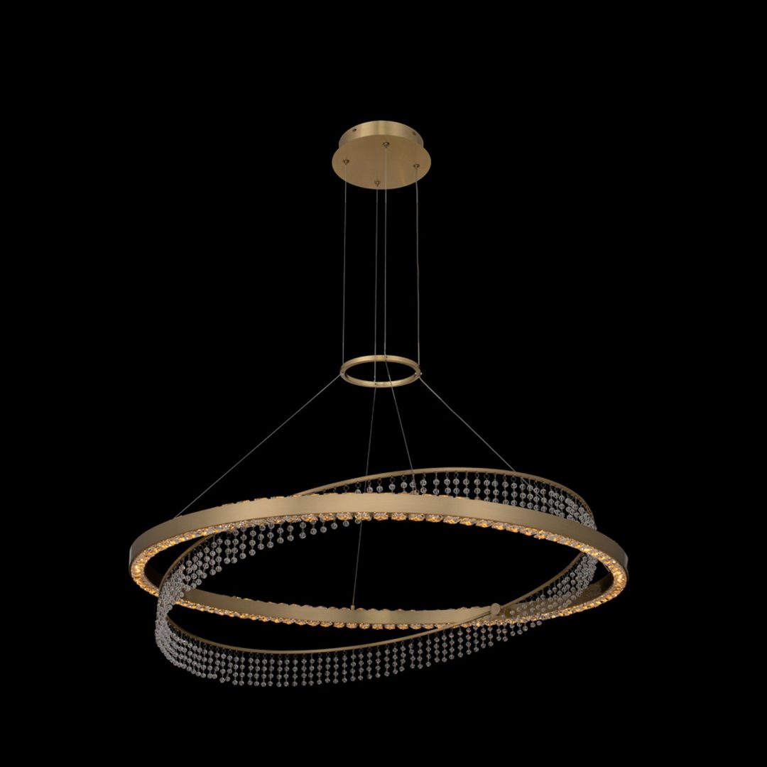 33.5'' Saturno 1 Light Brushed Brass Chandelier