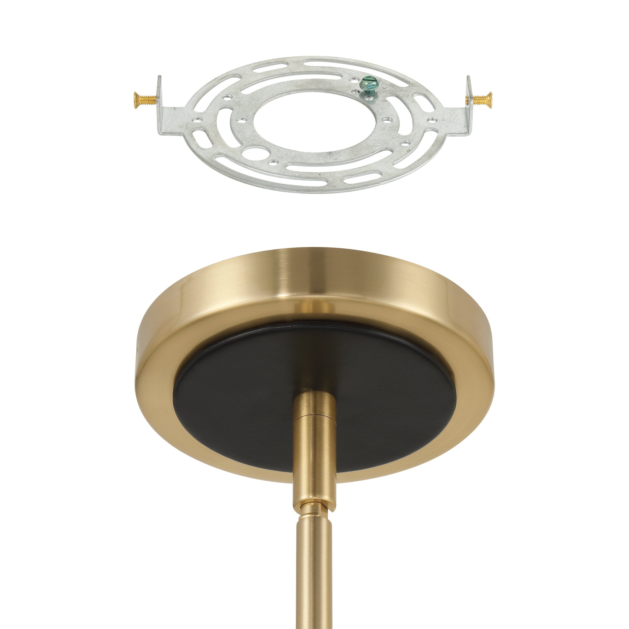 Sussex 40-inch 9-light Champagne Gold and Black Faux Leather Chandelier