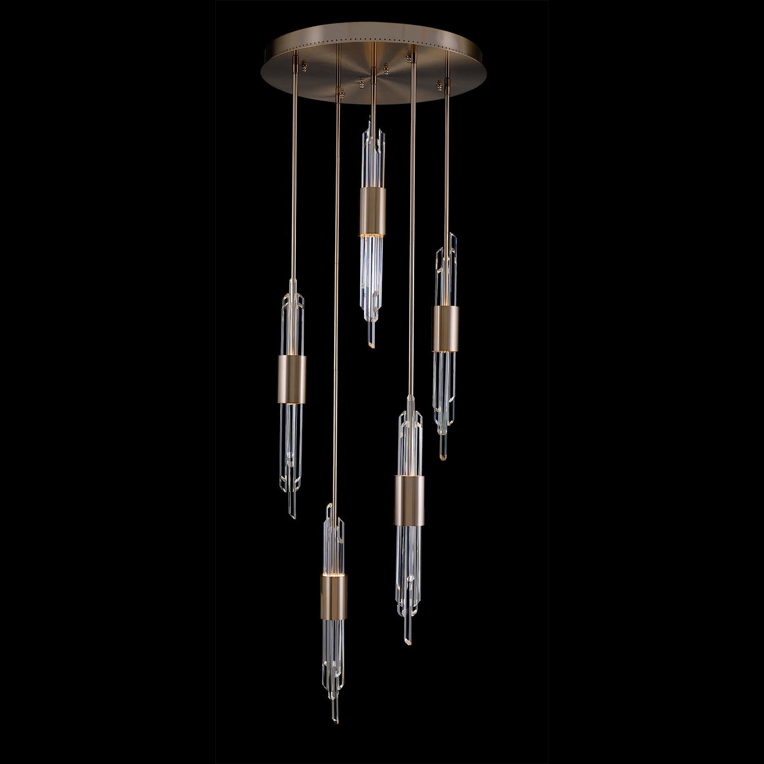 31'' Lucca 5 Light Brushed Champagne Gold Multi-Pendant