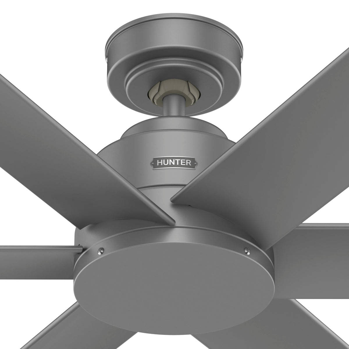 52 inch Kennicott Matte Silver Damp Rated Ceiling Fan and Wall Control