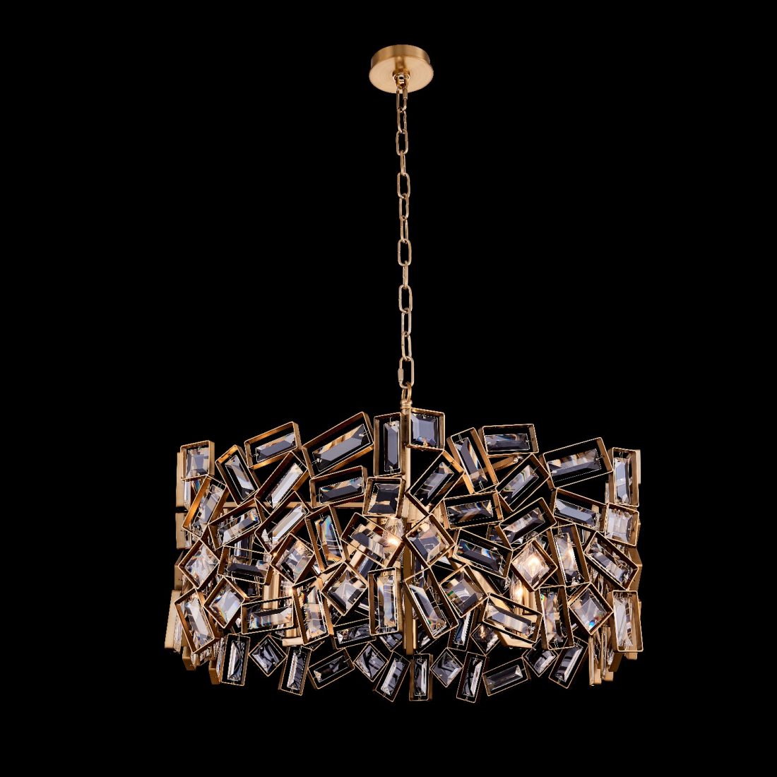 17'' Inclanata 6 Light Winter Brass Chandelier