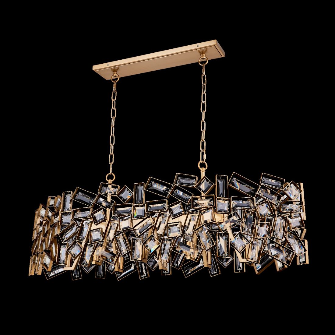 17'' Inclanata 8 Light Winter Brass Linear Pendant