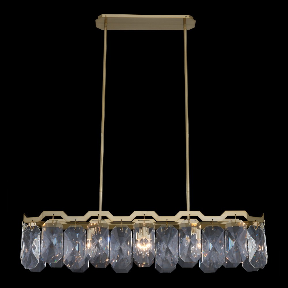 10.5'' Piatta 6 Light Brushed Brass Linear Pendant
