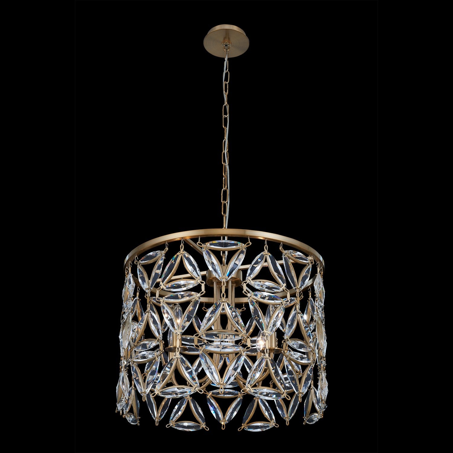 17.5'' Triangulo 4 Light True Brass Pendant