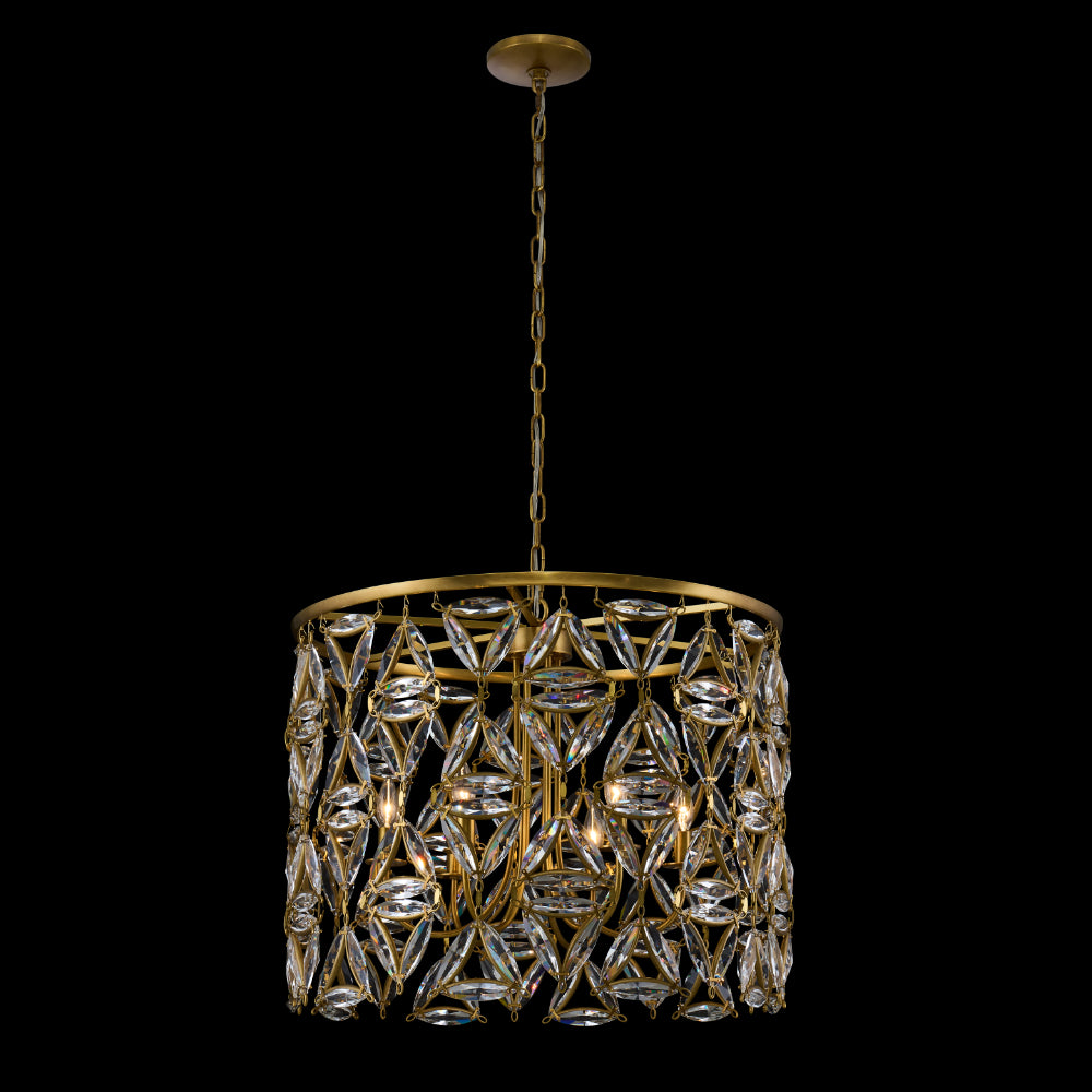 22.5'' Triangulo 6 Light True Brass Chandelier