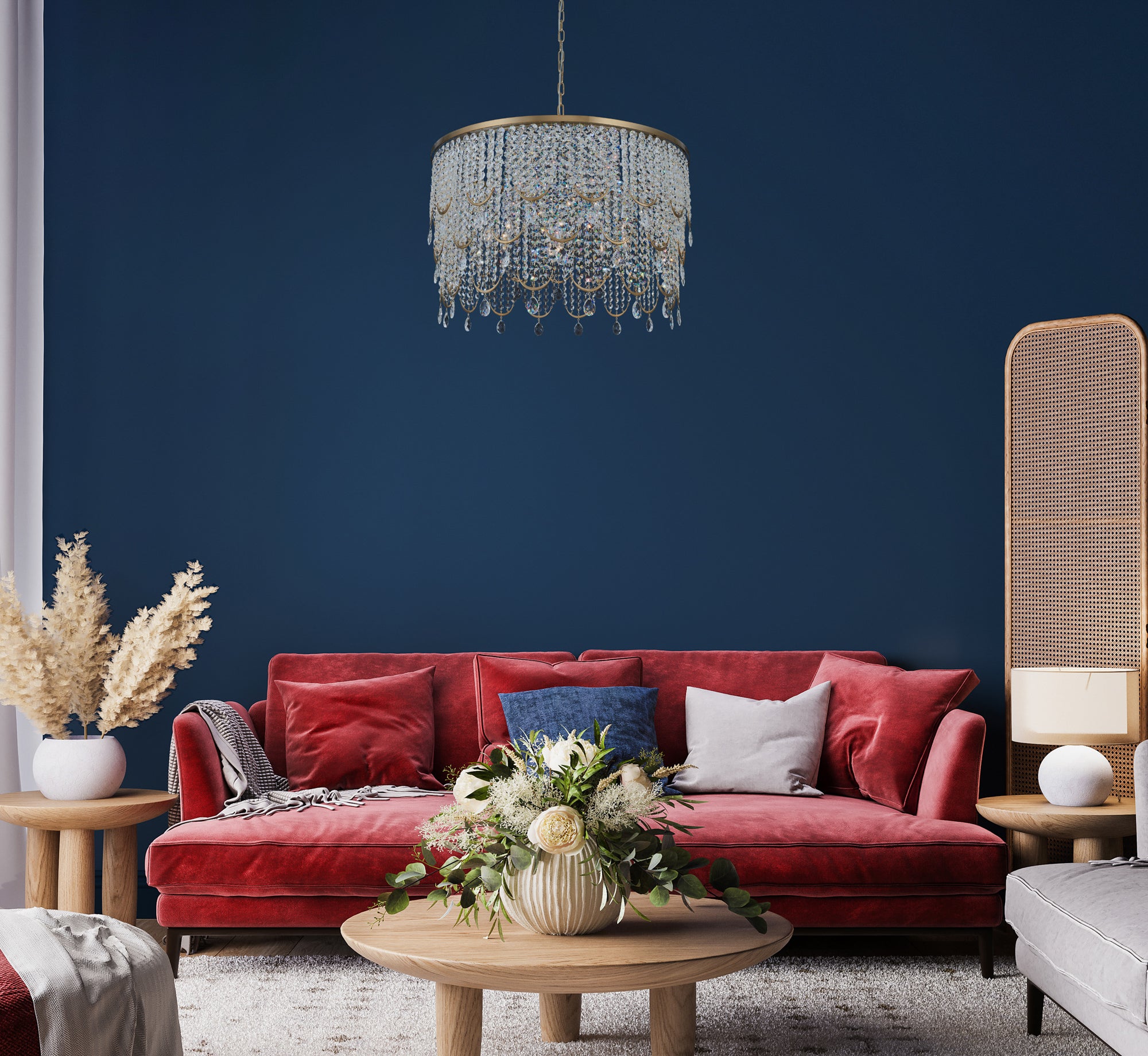 22.5'' Vezzo 9 Light Winter Brass Chandelier