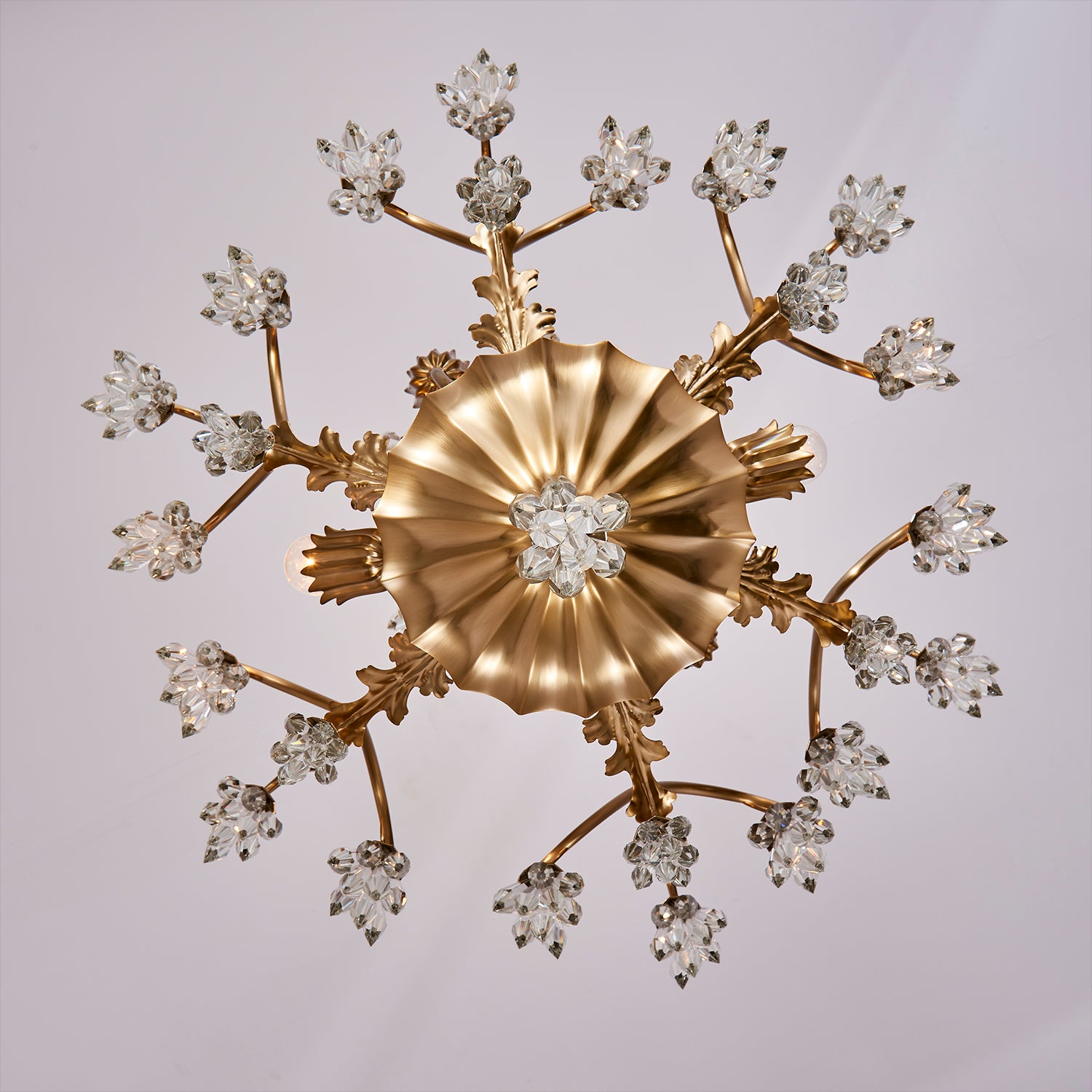 38'' Tulipani 6 Light Winter Brass Chandelier