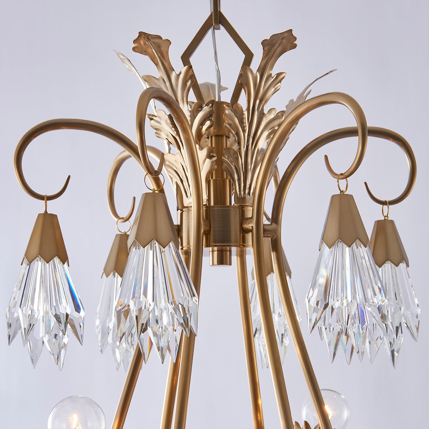 38'' Tulipani 6 Light Winter Brass Chandelier