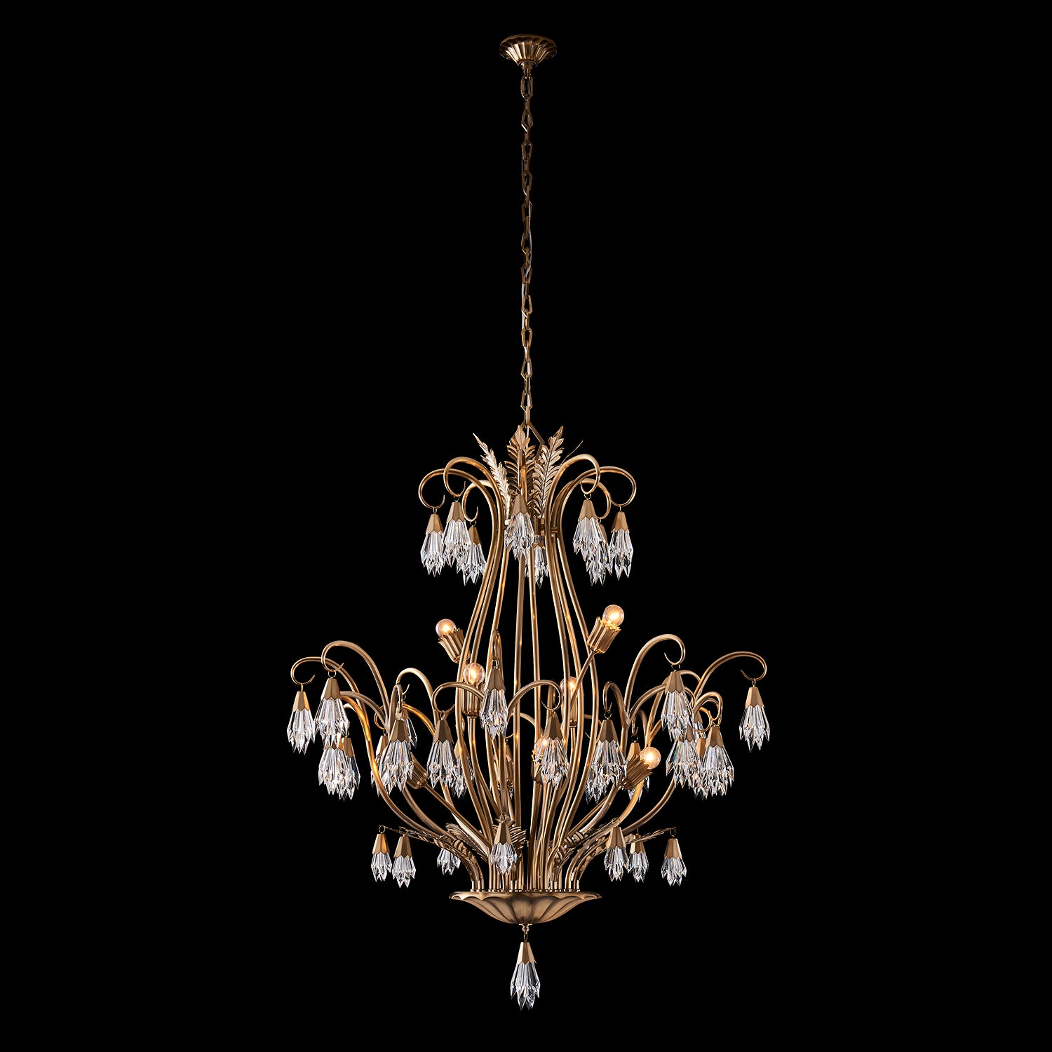 48'' Tulipani 8 Light Winter Brass Chandelier