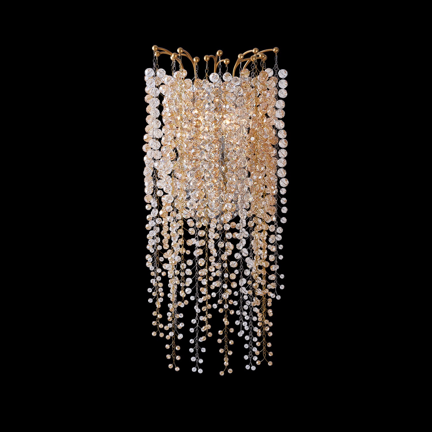 12'' Fuji 3 Light True Brass Wall Sconce