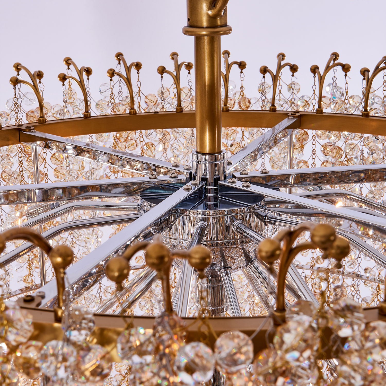 70'' Fuji 36 Light True Brass Chandelier