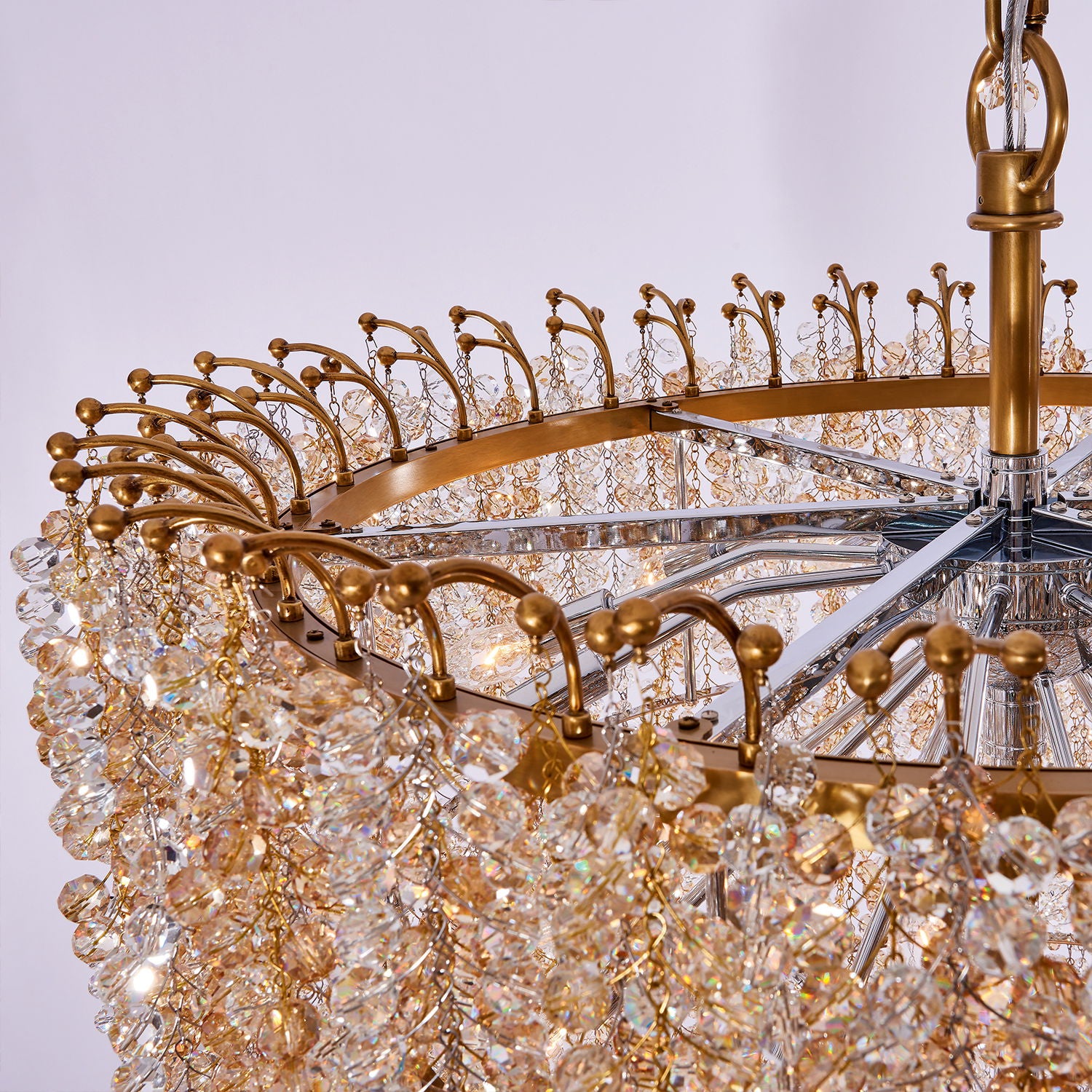 70'' Fuji 36 Light True Brass Chandelier