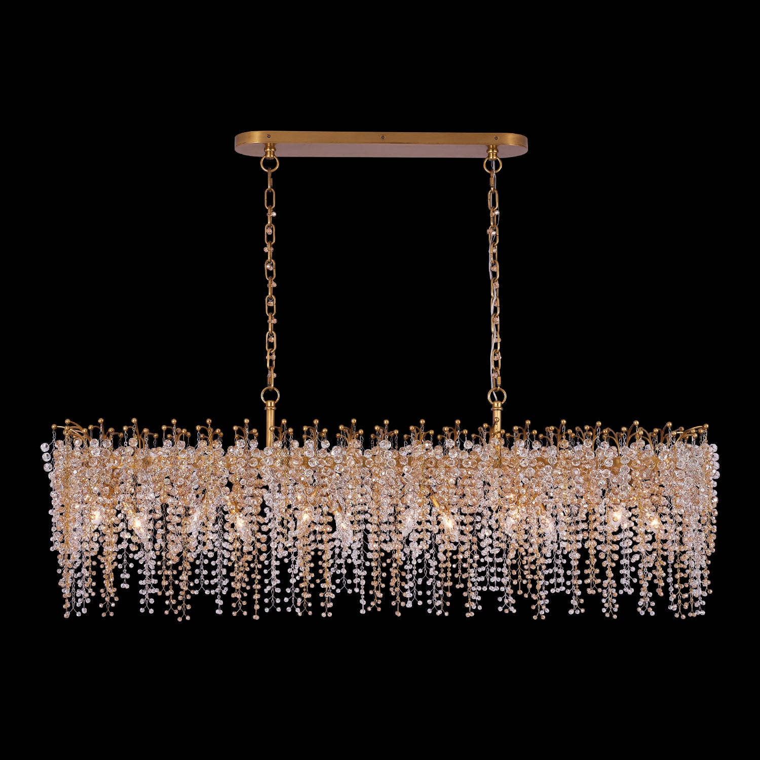 20'' Fuji 12 Light True Brass Linear Pendant