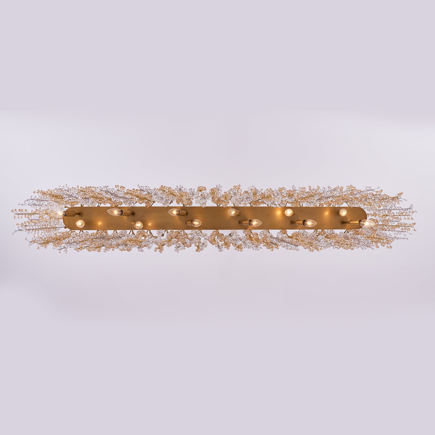 20'' Fuji 12 Light True Brass Linear Pendant