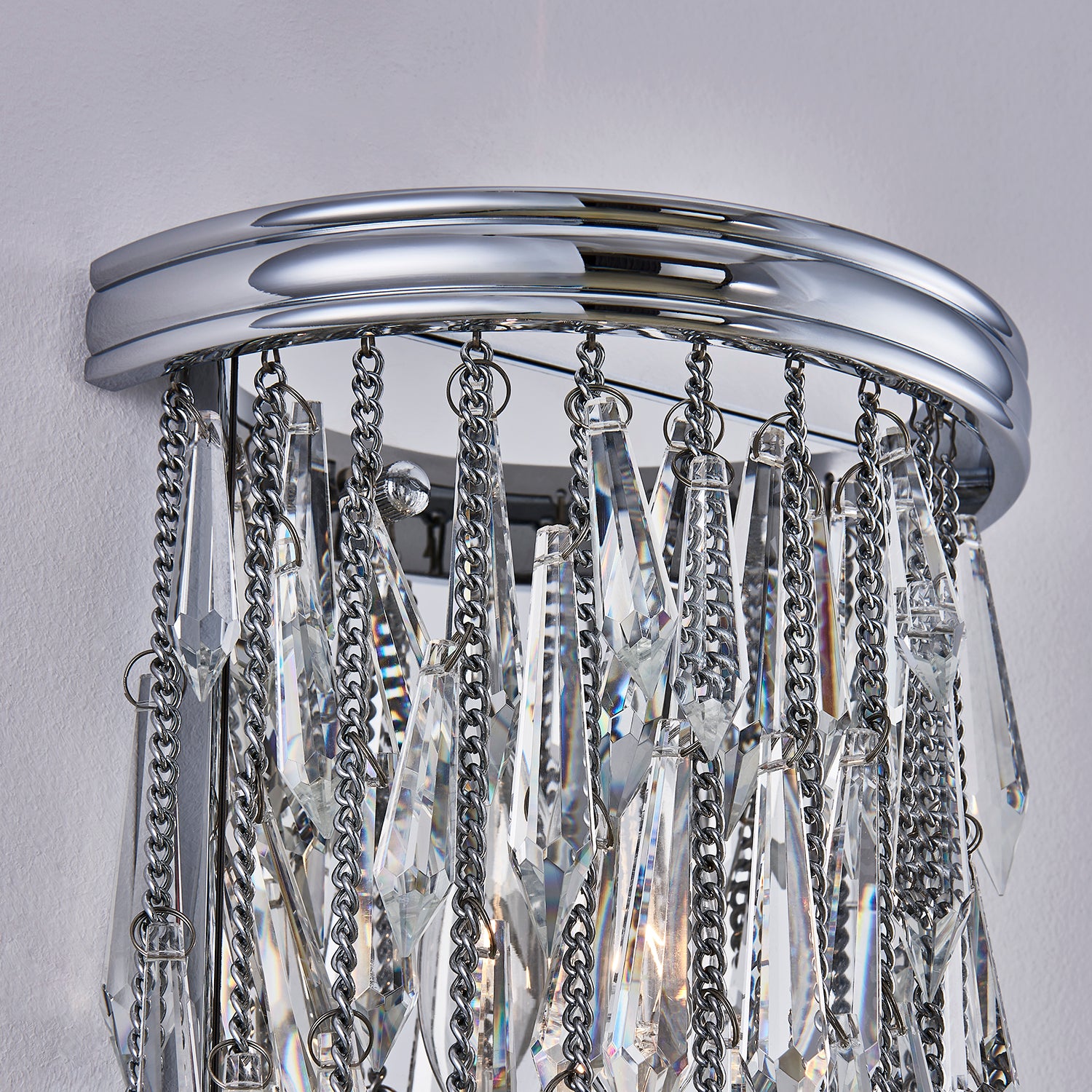 8'' Frangia 3 Light Chrome Wall Sconce