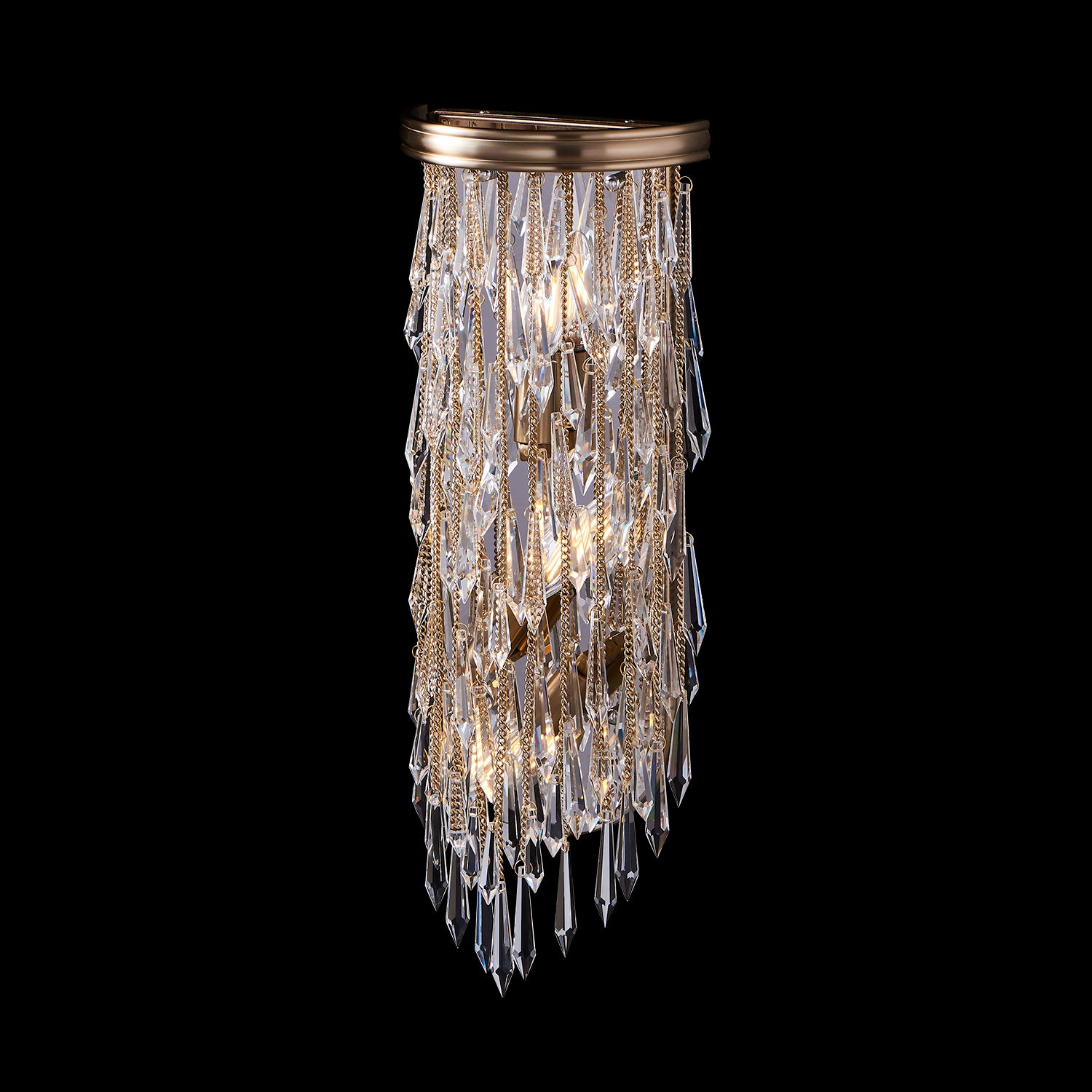 8'' Frangia 3 Light Brushed Champagne Gold Wall Sconce