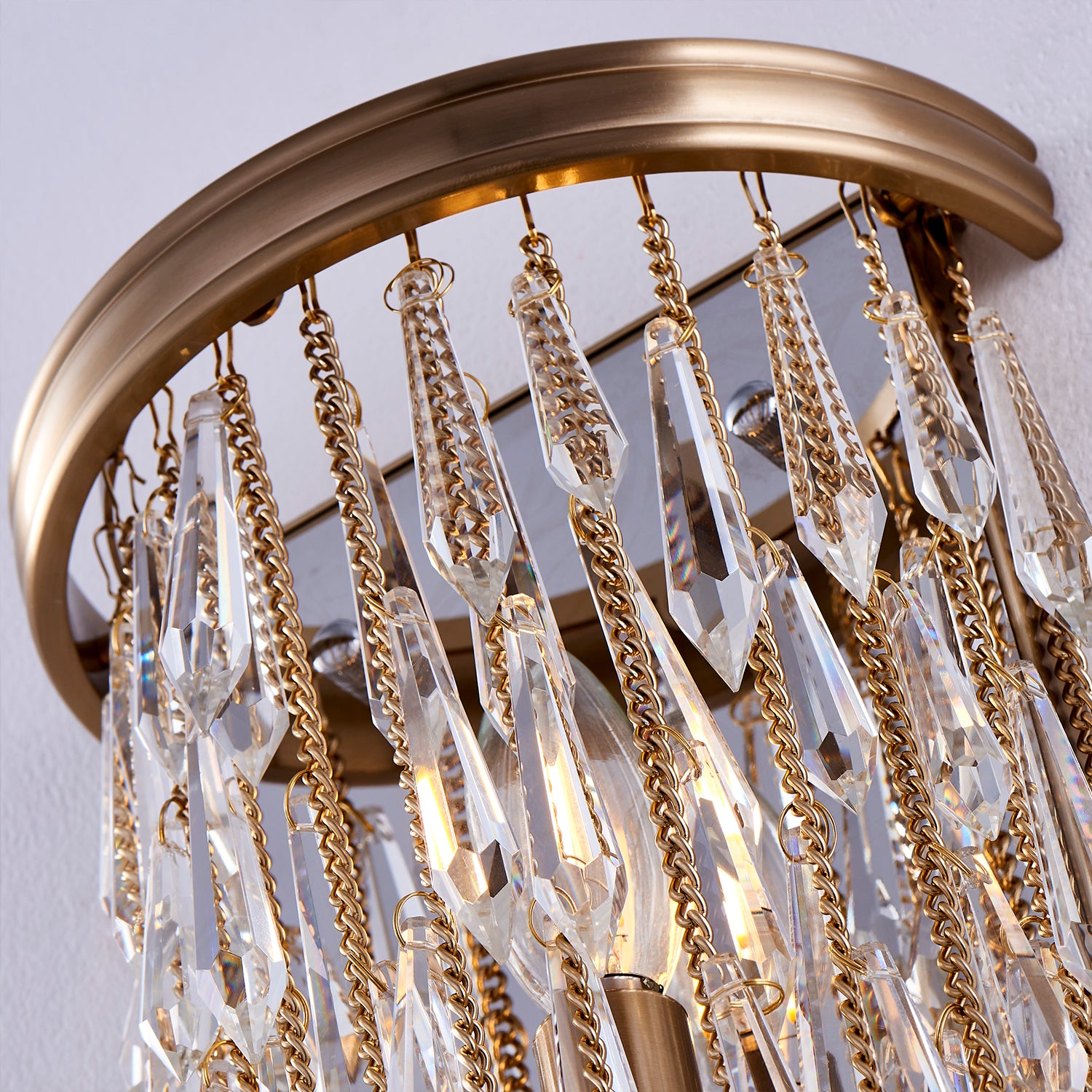 8'' Frangia 3 Light Brushed Champagne Gold Wall Sconce
