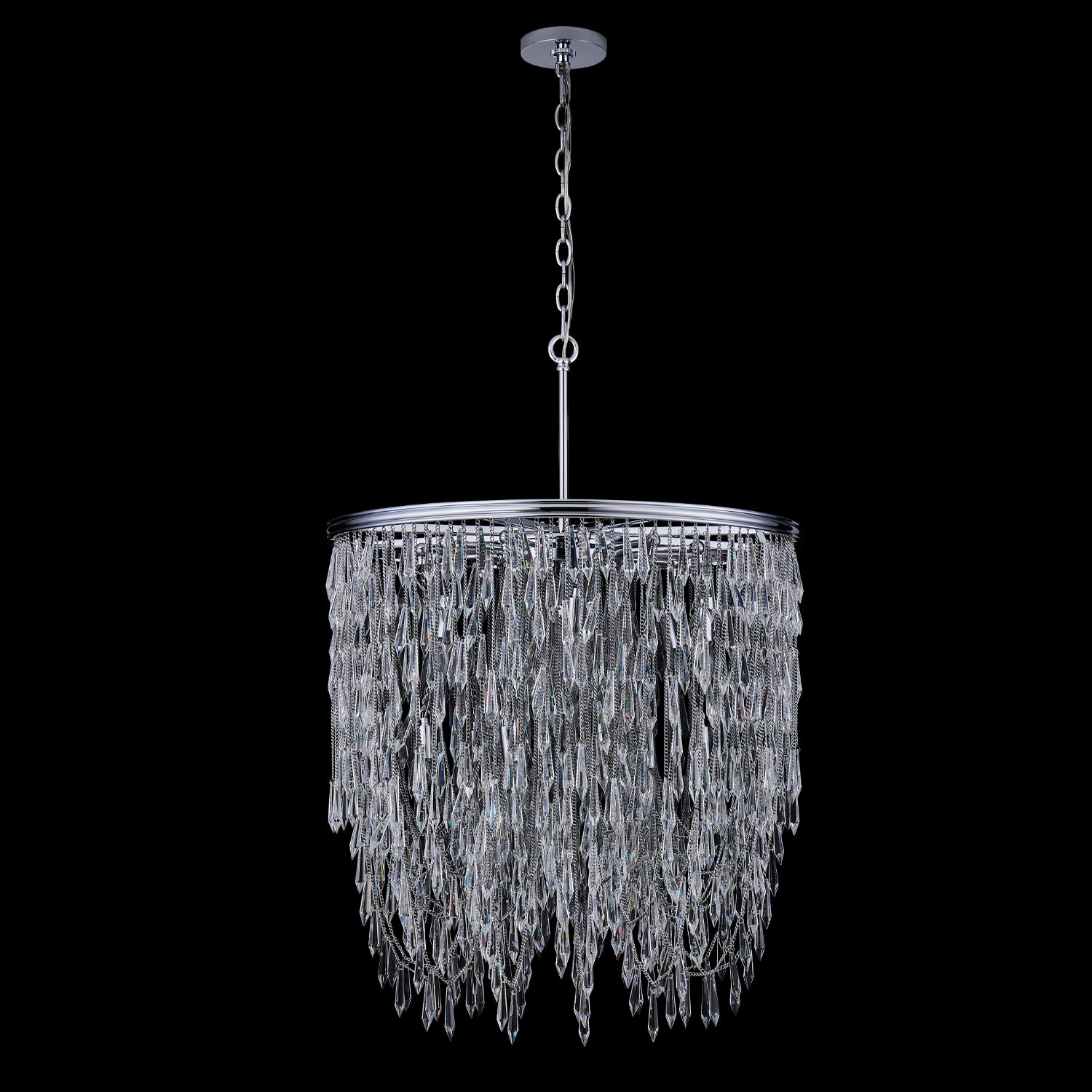 41'' Frangia 12 Light Chrome Chandelier