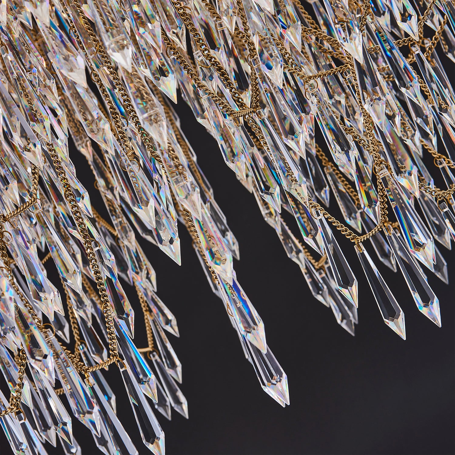 50'' Frangia 18 Light Brushed Champagne Gold Chandelier