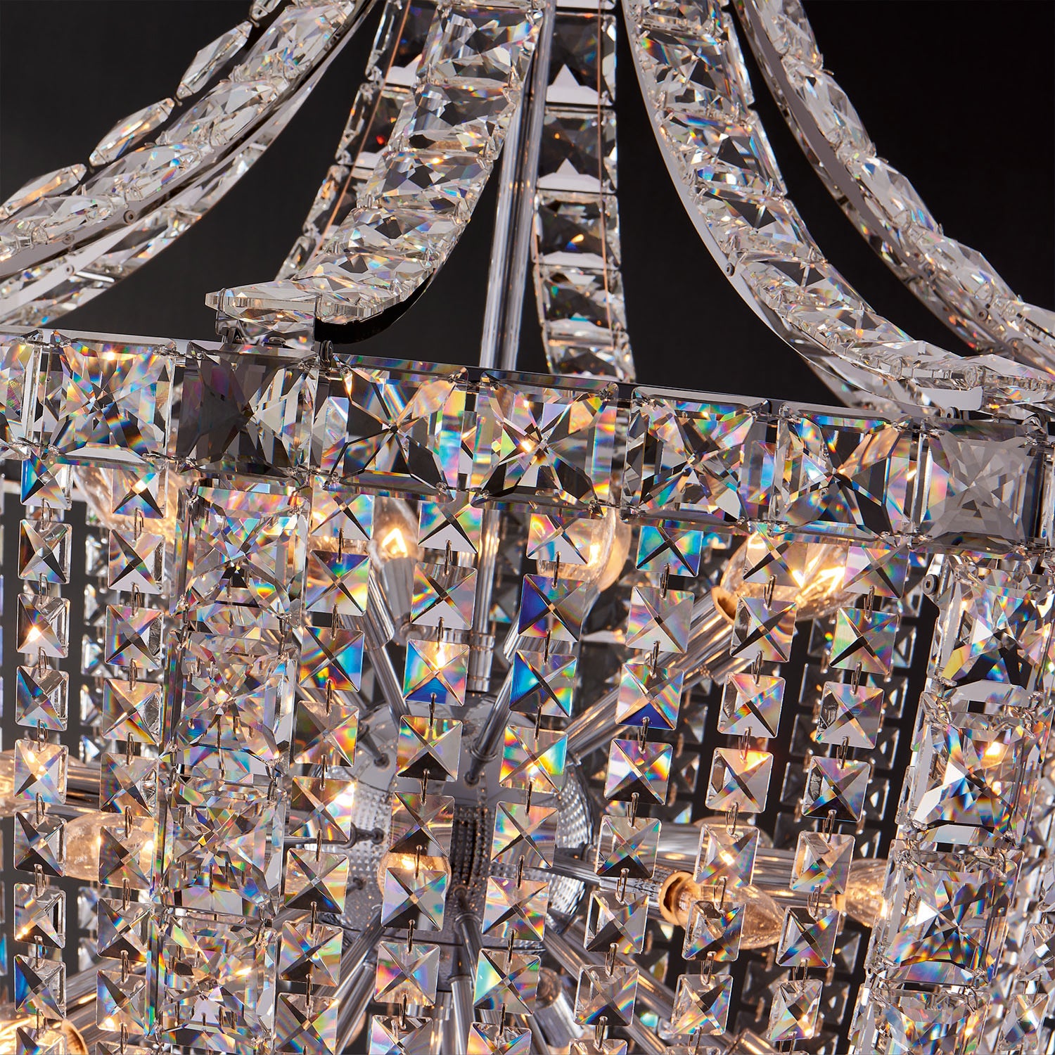51'' Scudo 35 Light Chrome Chandelier
