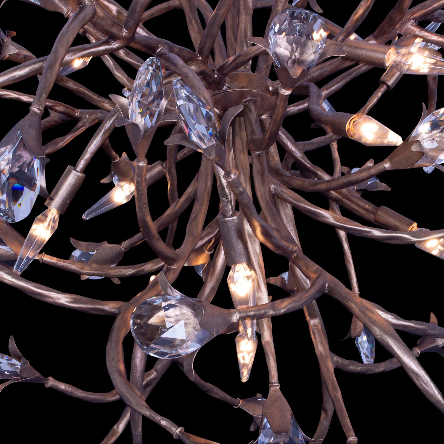 35'' Fiore 16 Light Pearlized Antique Brass Chandelier