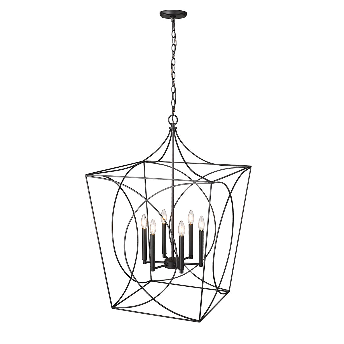 6.1'' Tracy Matte Black 6 Light Pendant