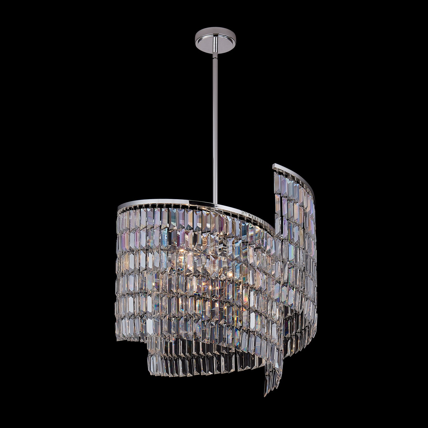 23'' Vortice 7 Light Silver Chandelier