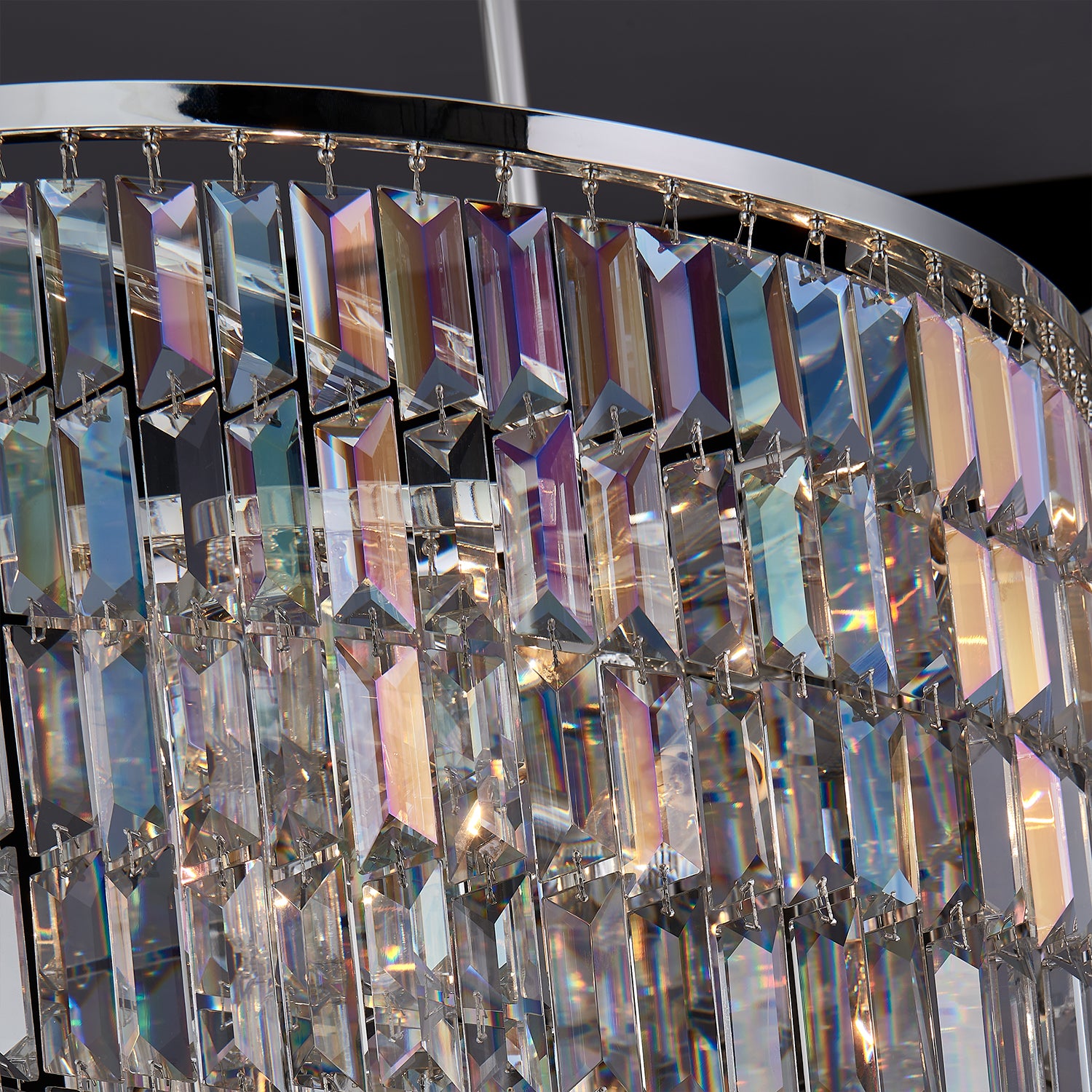 23'' Vortice 7 Light Silver Chandelier