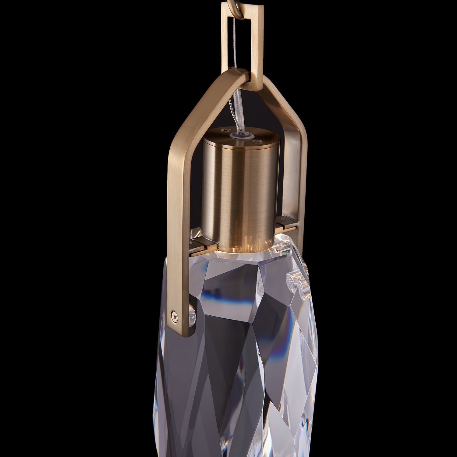 15'' Diamante 1 Light Winter Brass Pendant