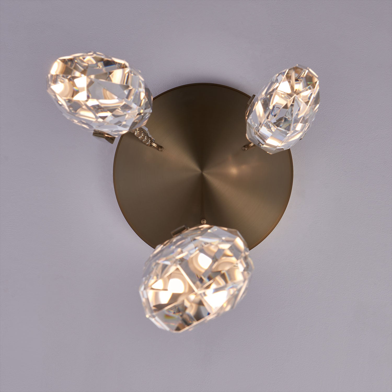 15'' Diamante 3 Light Winter Brass Multi-Pendant