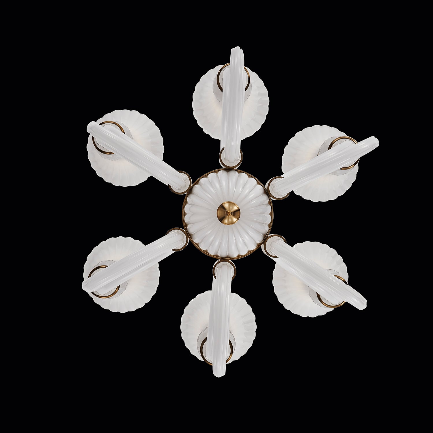36'' Bianca 6 Light Winter Brass Chandelier