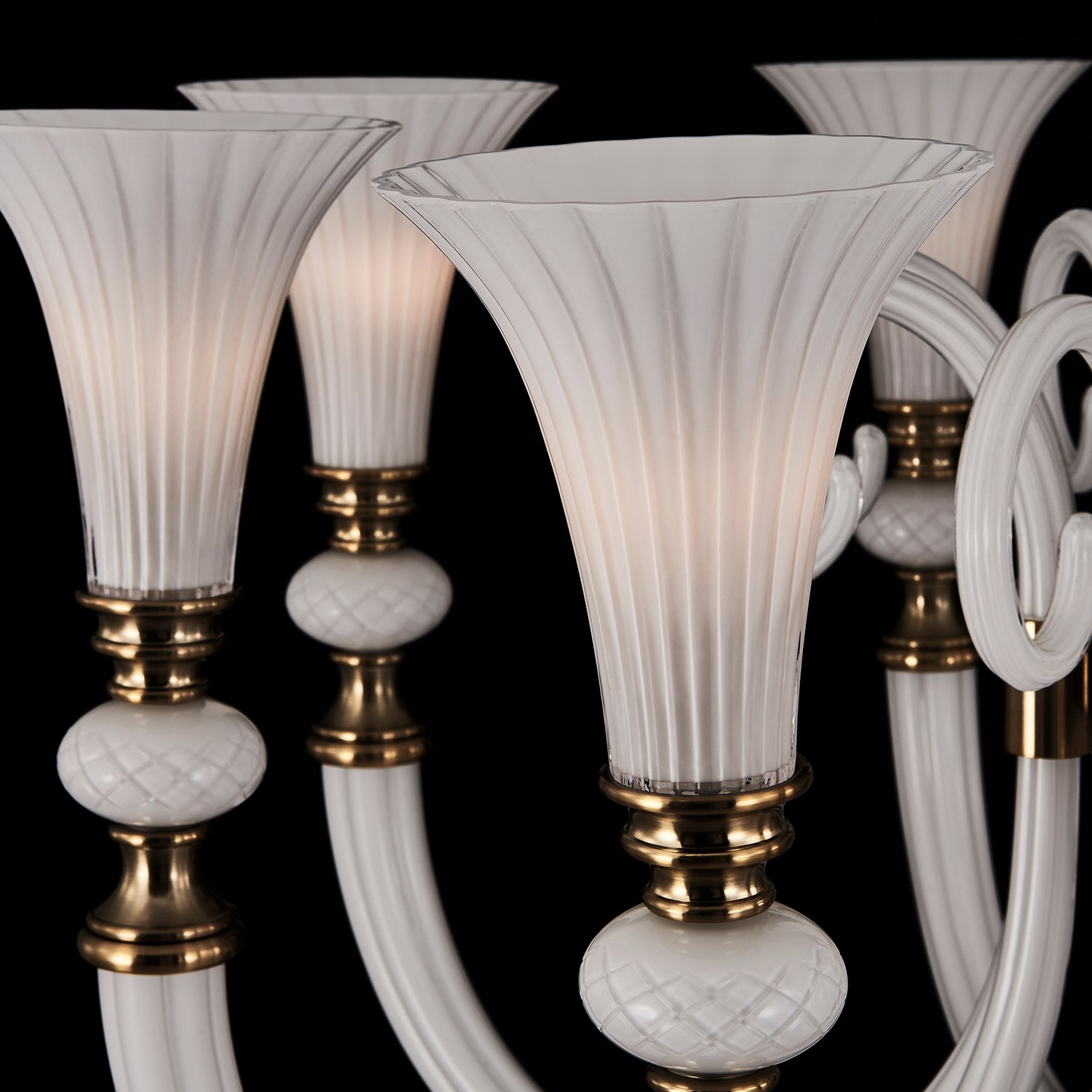 43'' Bianca 8 Light Winter Brass Chandelier