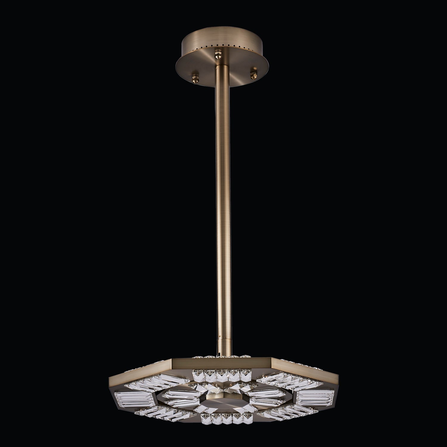 21'' Tempo 1 Light Winter Brass Chandelier