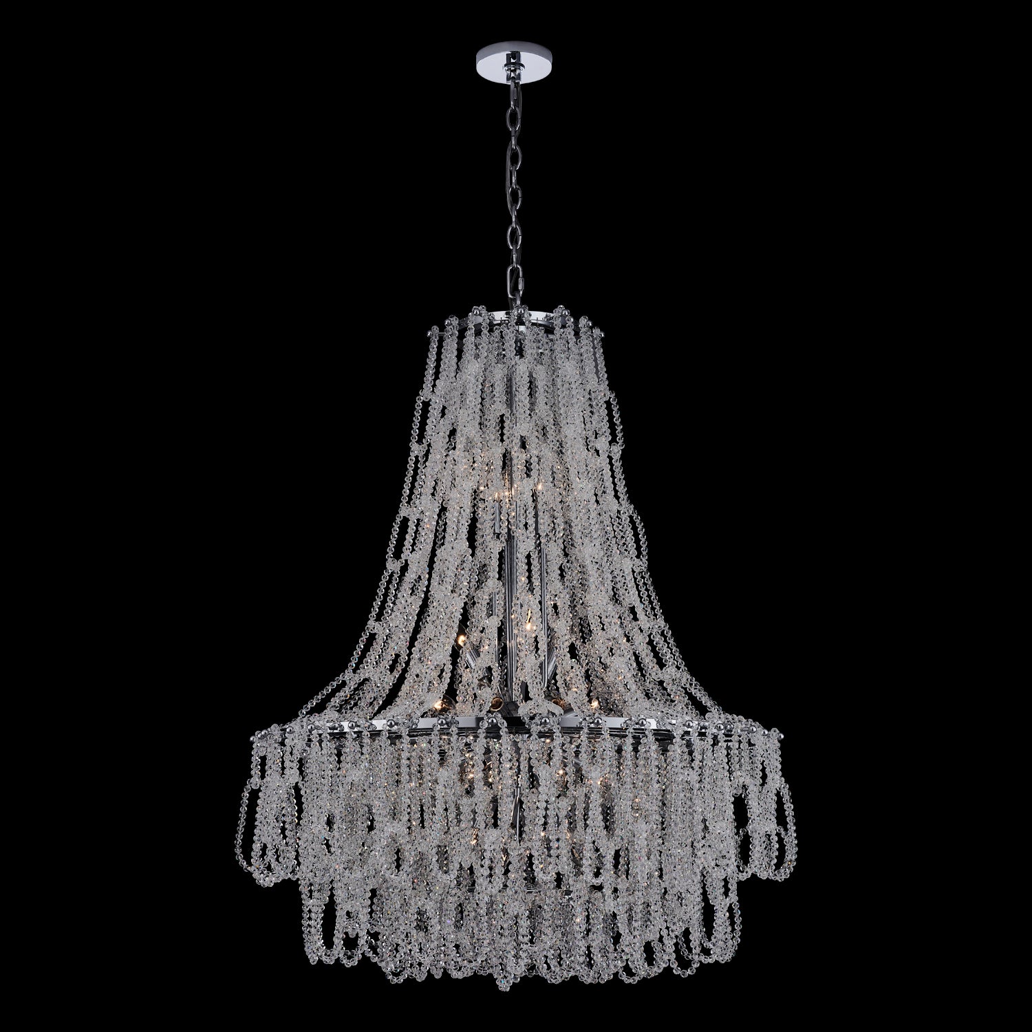 42'' Loops 21 Light Chrome Chandelier