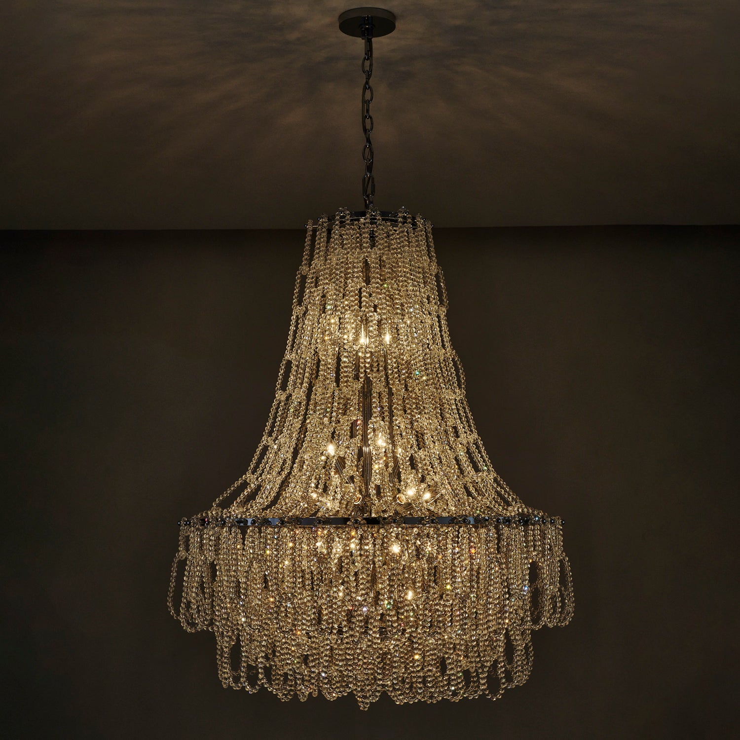 42'' Loops 21 Light Chrome Chandelier