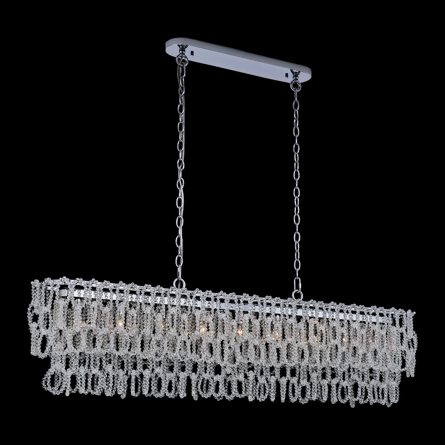 Loops 9 Light Chrome Linear Pendant