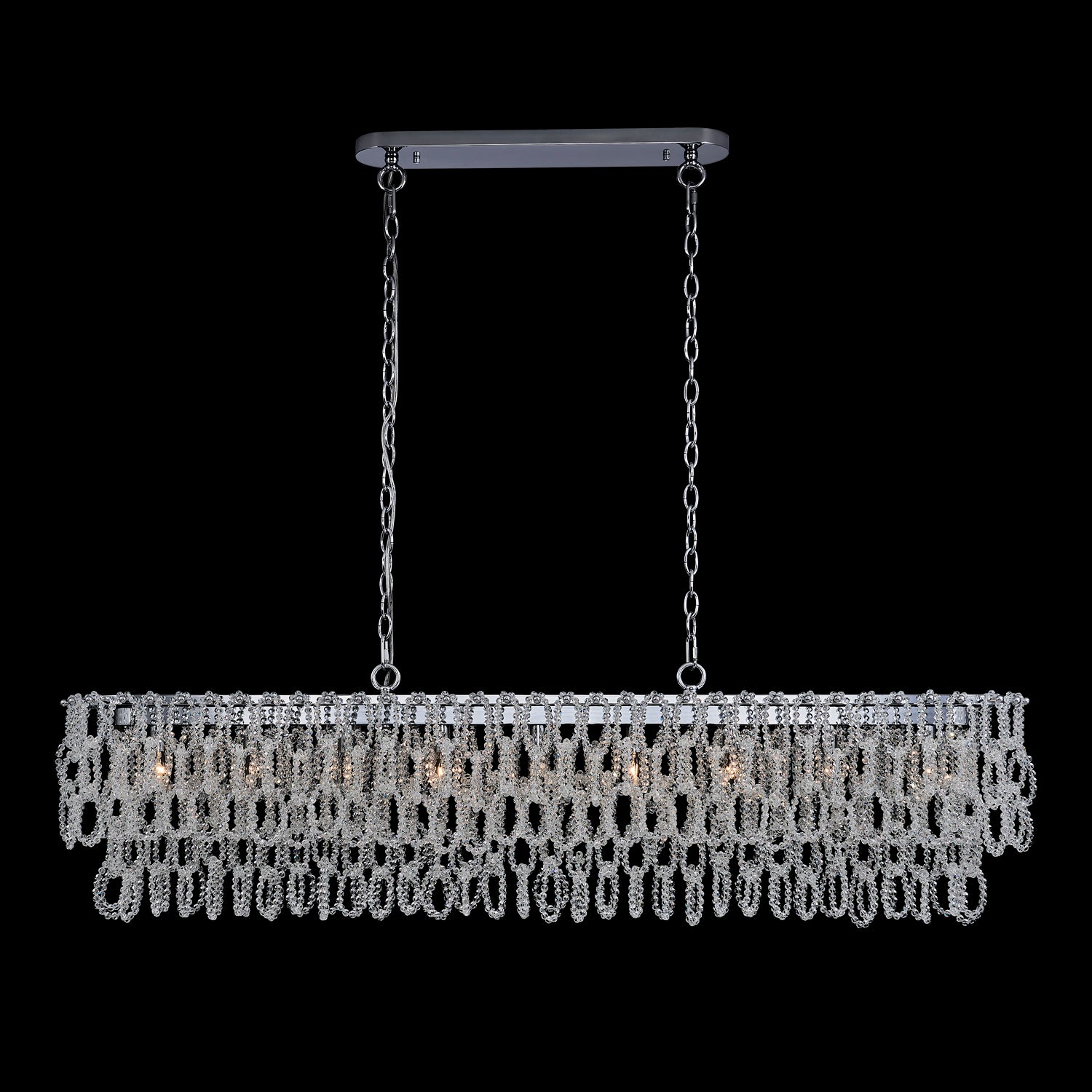 Loops 9 Light Chrome Linear Pendant