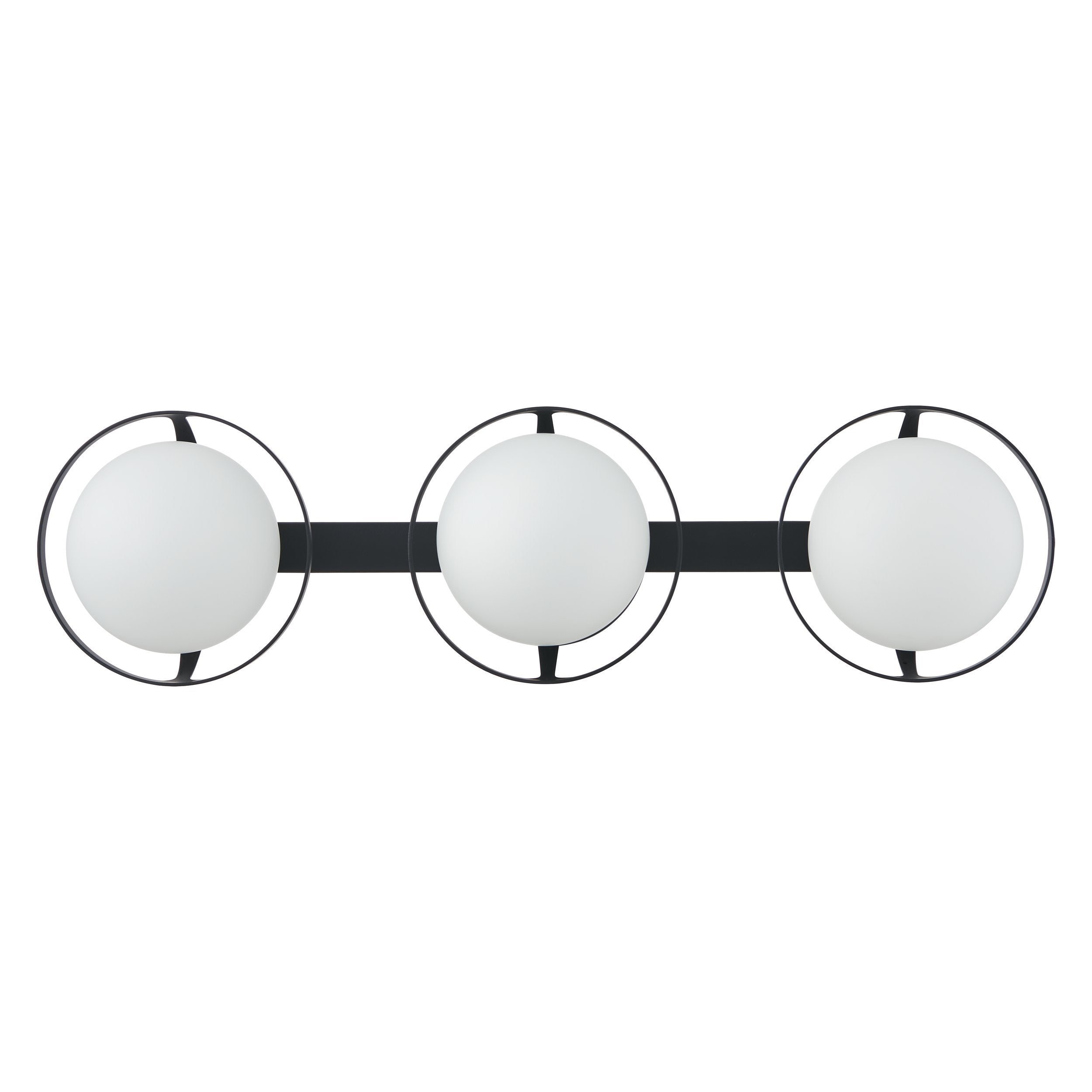 Parker 24-inch 3-light Matte Black Vanity Light with Etched Opal Glass Shades
