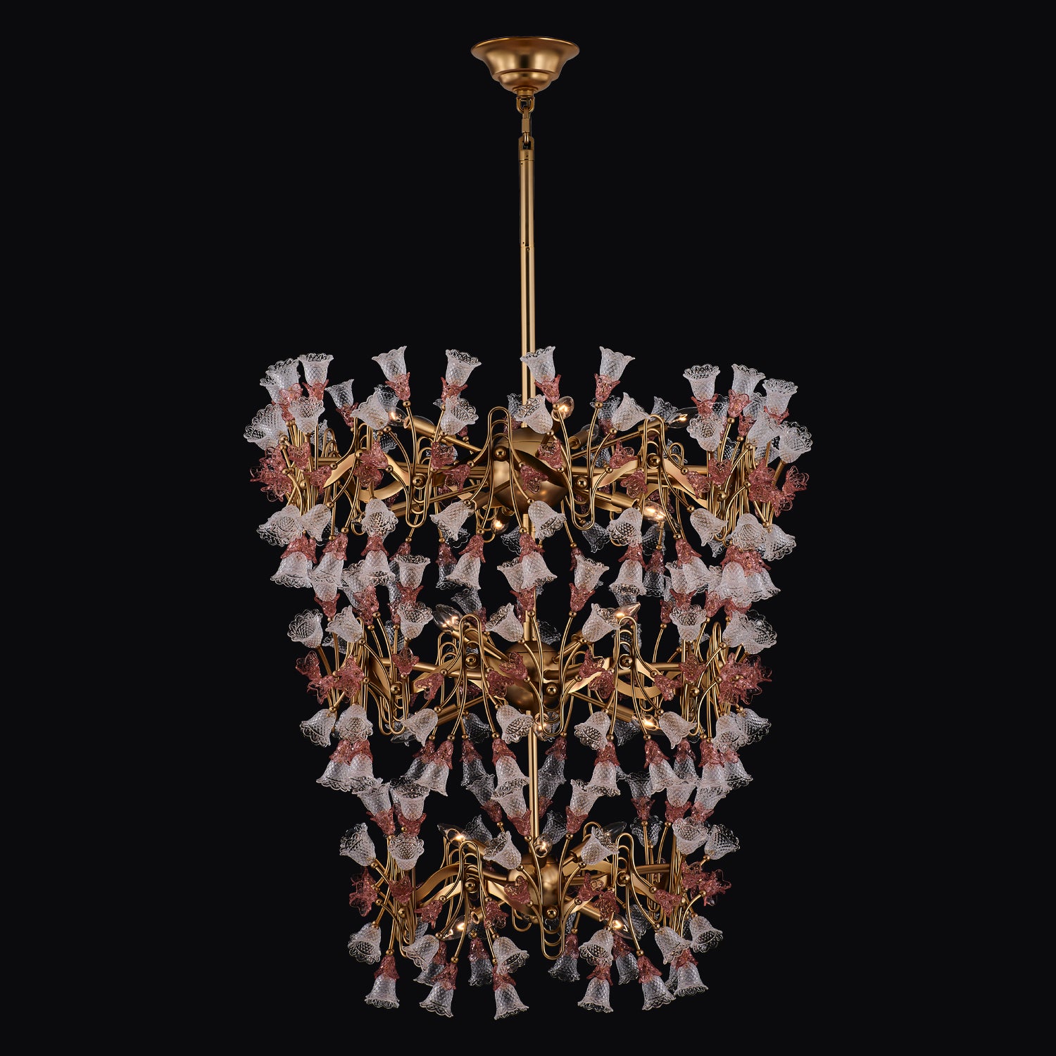 53'' Bella 24 Light Antique Brass Chandelier