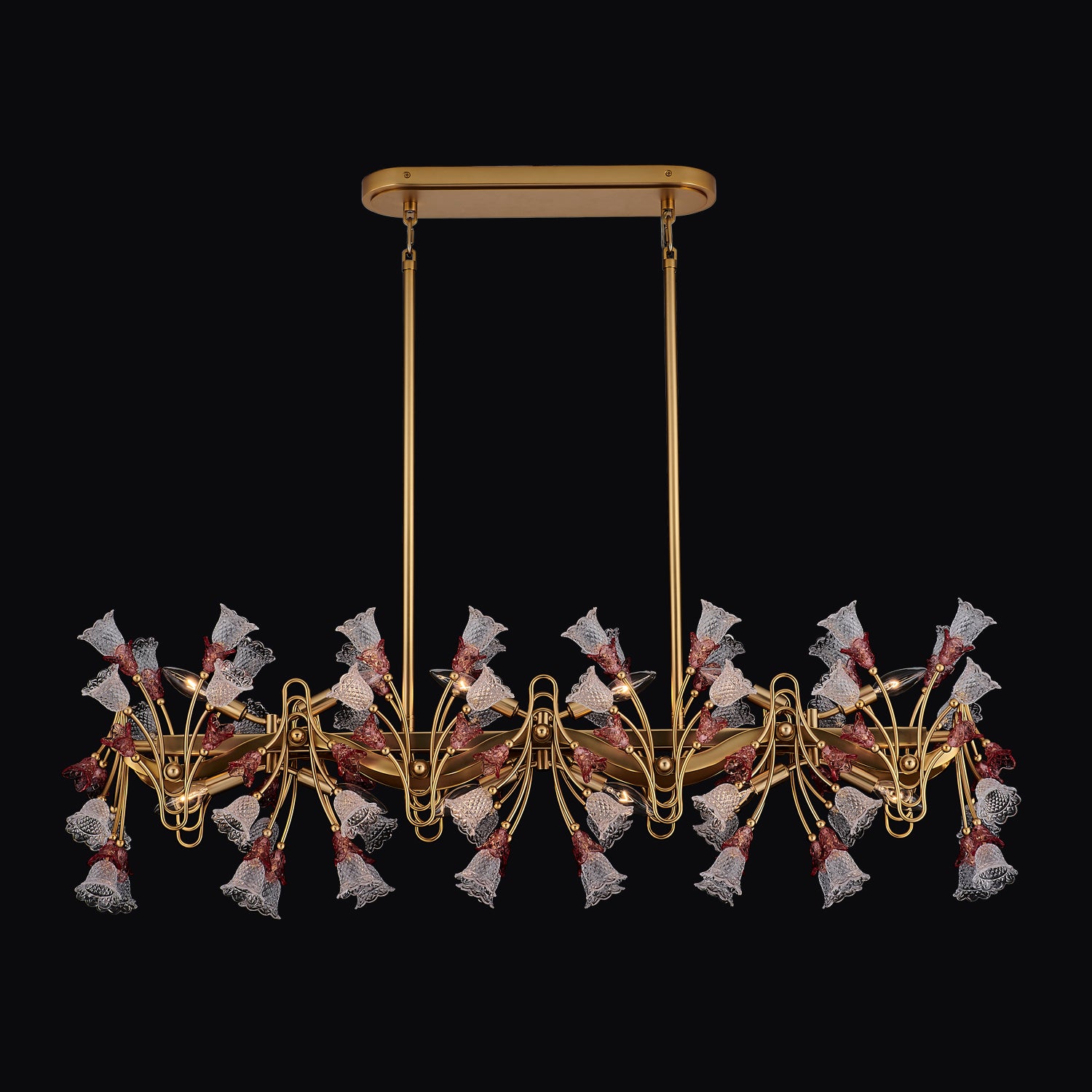 15'' Bella 12 Light Antique Brass Linear Pendant