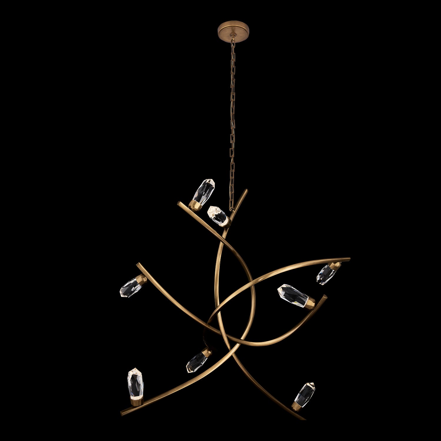 48'' Bilancia 8 Light True Brass Chandelier