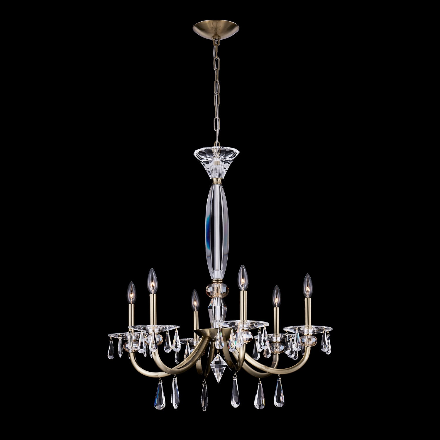 32'' Passo 6 Light Brushed Brass Chandelier