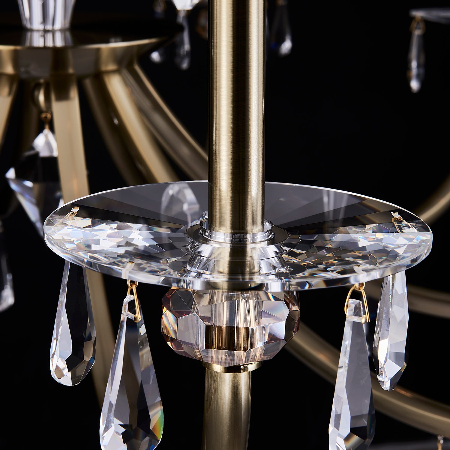 46'' Passo 15 Light Brushed Brass Chandelier