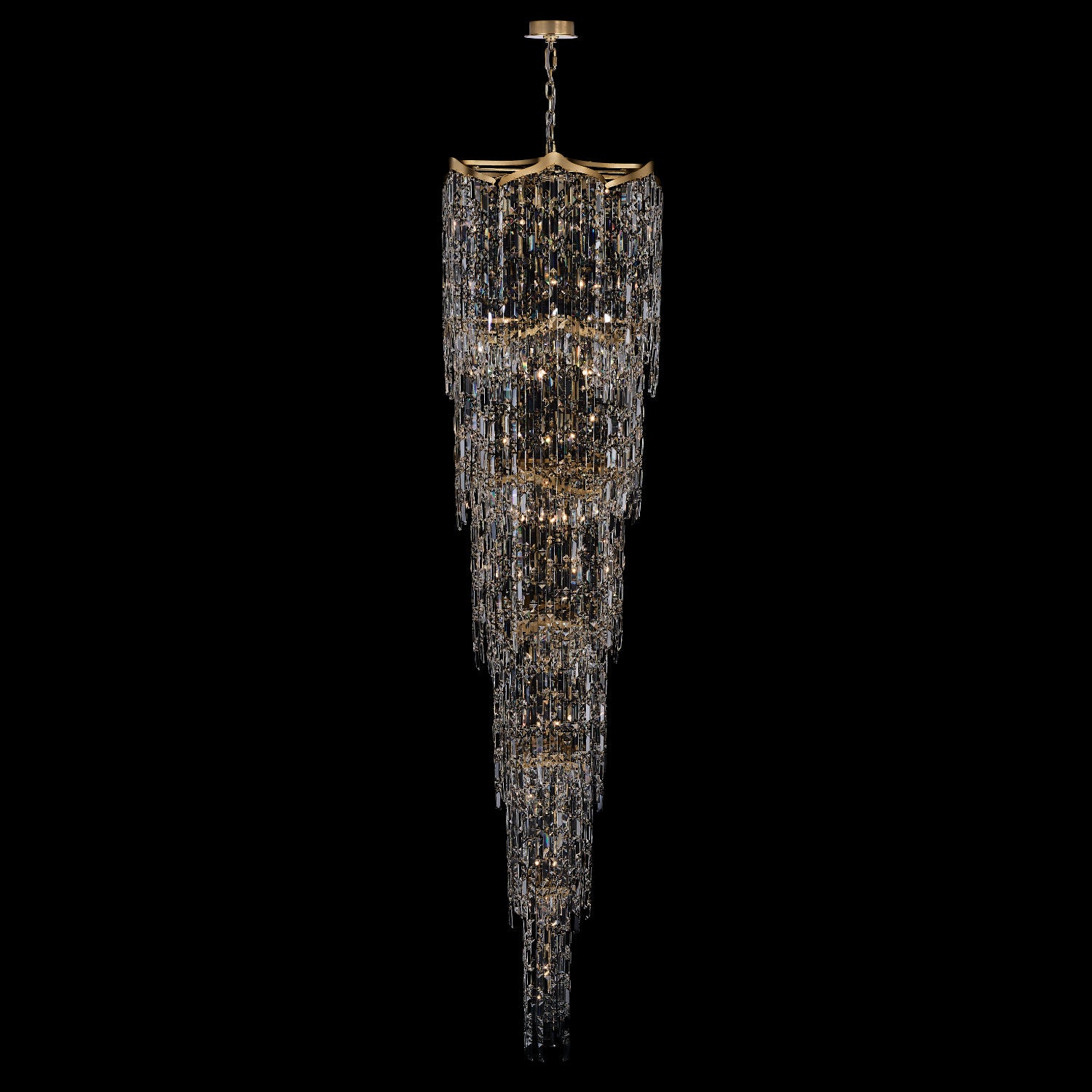 110'' Cadere 42 Light Two Tone 18K Gold Chandelier