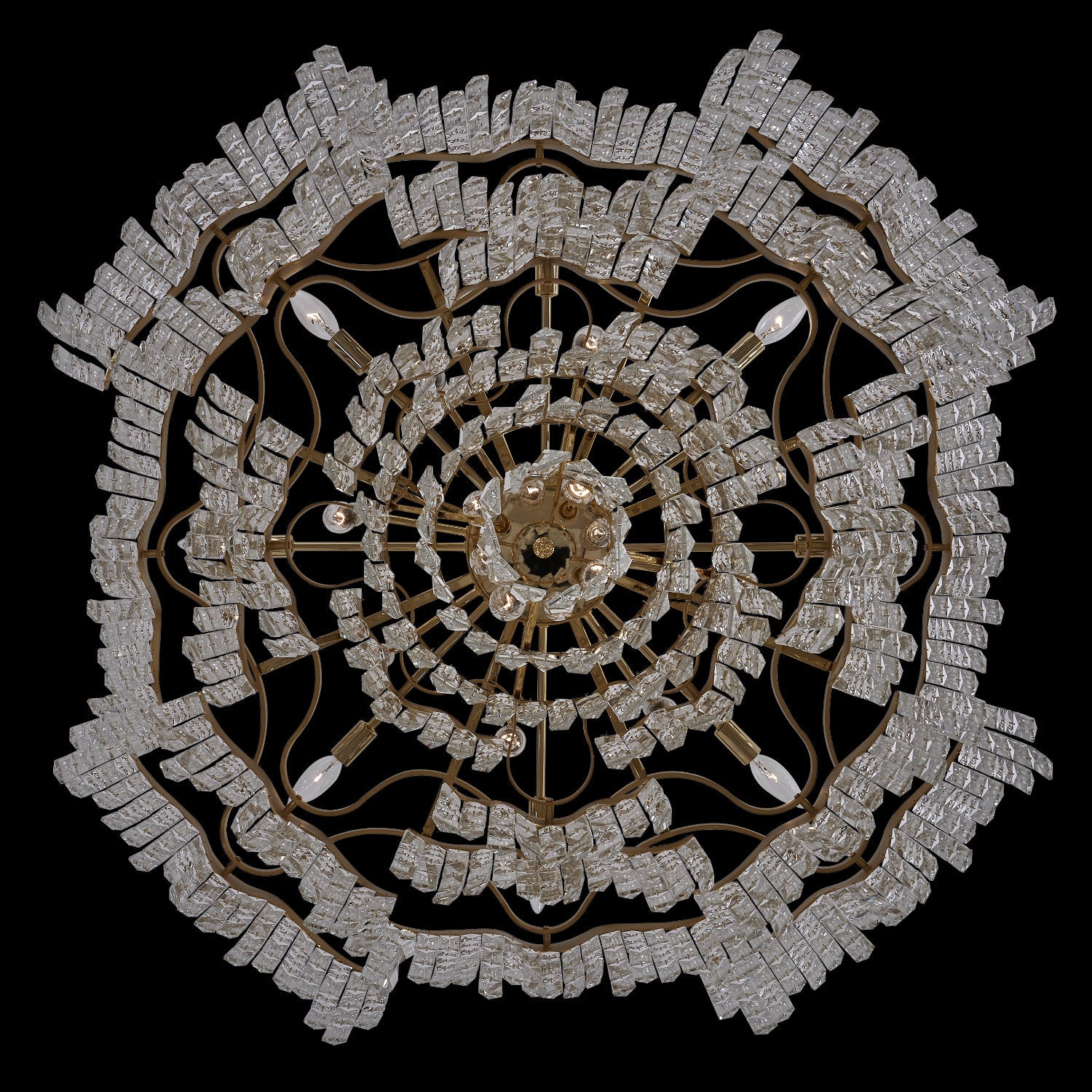 33'' Cadere 24 Light Two Tone 18K Gold Chandelier